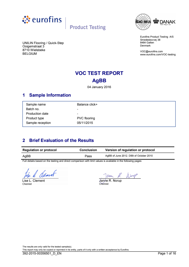 挥发性有机化合物（VOC）测试（LVT）